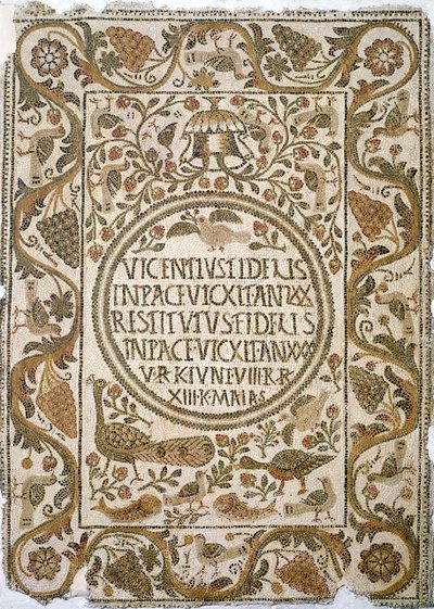 Tombstone with an Epitaph, from the Church of the Priest Felix, Near Kelibia, 4th-5th Century by Paleo Christian